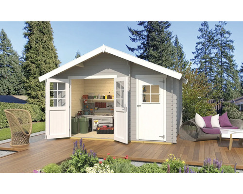 Abri de jardin weka 253 Taille 1 y compris plancher 420 x 260 cm gris clair Abri de jardin weka 253 Taille 1 y compris plancher 420 x 260 cm gris clair