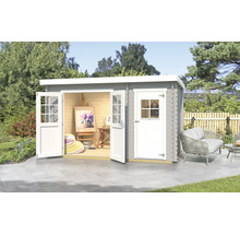 Gartenhaus weka 254 Gr. 1 inkl. Fußboden 390 x 246 cm hellgrau