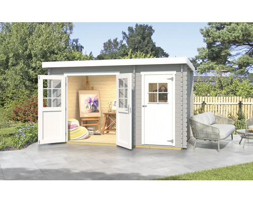 Abri de jardin weka 254 Taille 1 y compris plancher 390 x 246 cm gris clair Abri de jardin weka 254 Taille 1 y compris plancher 390 x 246 cm gris clair
