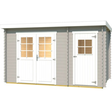 Gartenhaus weka 254 Gr. 1 inkl. Fußboden 390 x 246 cm hellgrau