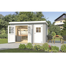 Gartenhaus weka 254 Gr. 2 inkl. Fußboden 394 x 296 cm hellgrau