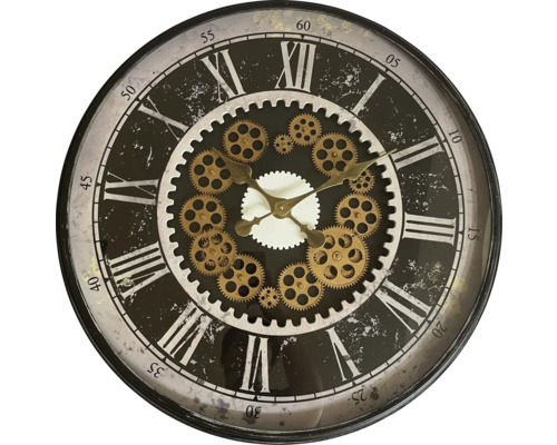 Horloge murale avec engrenages mobiles Ø 70x8 cm Horloge murale avec engrenages mobiles Ø 70x8 cm