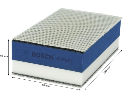 Bosch Expert Schleifpad mit den Maßen 133 mal 80 mal 69 Millimeter
