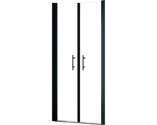 Cabine de douche avec deux portes et poignées