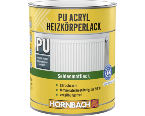 HORNBACH Heizkörperlack RAL 9010 reinweiß seidenmatt 2 l PU Acryl Heizkörperlack Dose