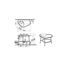 Keramik-Konsole VitrA Plural BxHxT 1032 x 730 x 612 mm Konsolplatte Keramik schwarz matt / Eiche für Becken links
