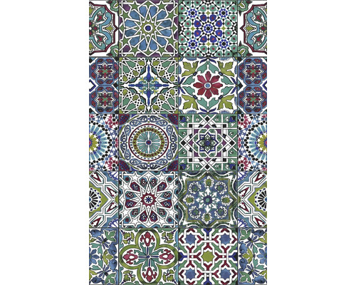 Fliesenmuster mit verschiedenen geometrischen und floralen Designs