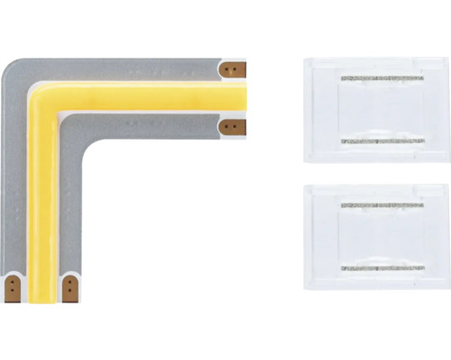 LED Leuchtmittel Ecke mit zwei transparenten Befestigungsclips