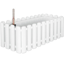 Jardinière blanche avec clôture et thermomètre