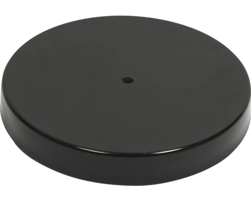 Schwarze runde Deckenhalterung mit Loch