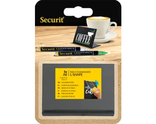 Ensemble de tableaux de table Securit avec marqueurs craie