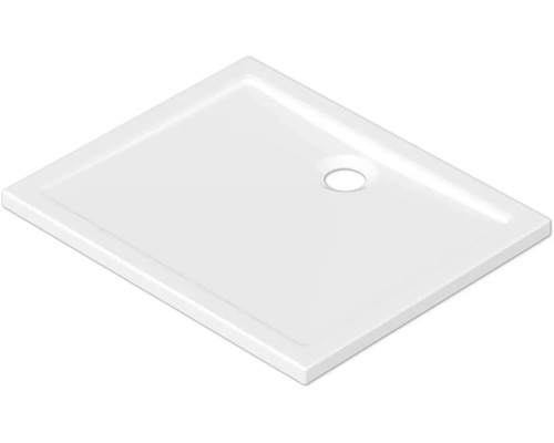 Jungborn Duschwanne CINQUE 75 x 90 x 2.5 cm weiß glänzend 6037000 Rechteckige Duschwanne mit Ablauf