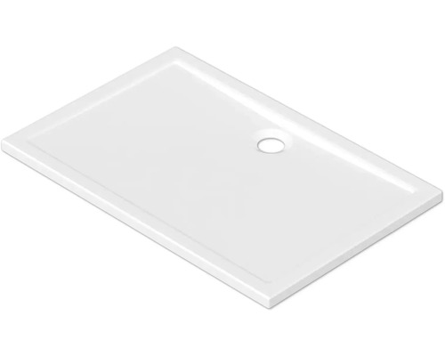 Receveur de douche Jungborn Cinque 80 x 120 x 2.5 cm blanc brillant 6031830 Receveur de douche rectangulaire avec drain