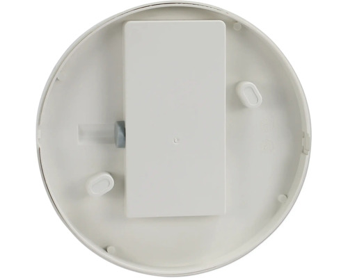 Unterseite eines Rauchmelders mit Batteriefach