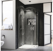 Runddusche Drehtür Breuer Panorama R500 90x90 cm Klarglas Profilfarbe chrom