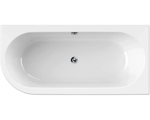 Baignoire de forme ovale vue de dessus avec drain
