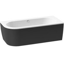Rechteckige Badewanne mit dunkler Verkleidung