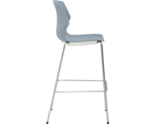 Tabouret avec repose-pieds et assise en plastique