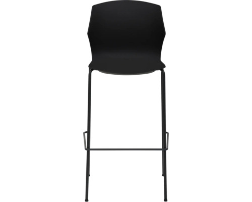 Tabouret de bar noir avec repose-pieds