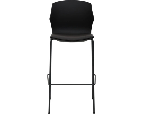 Tabouret de bar noir avec repose-pieds