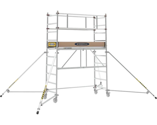 Module d'extension échafaudage mobile et pliant Werner aluminium 3,55 m MODULE B Échafaudage roulant en aluminium avec roulettes et stabilisateurs