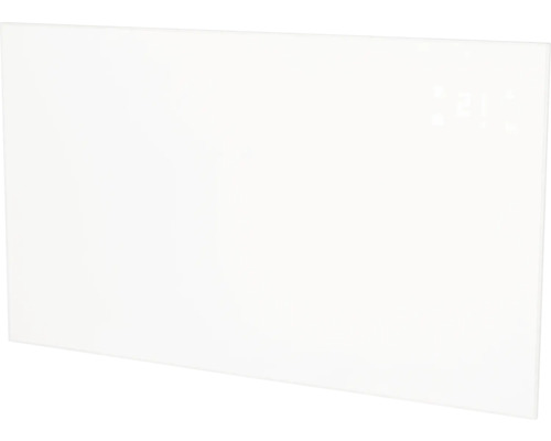 Chauffage en verre blanc avec affichage numérique