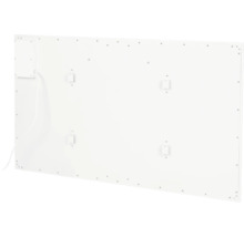 Arrière d''un chauffage infrarouge avec éléments de fixation et boîtier de raccordement