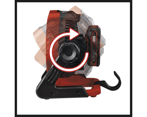 Lampe de travail sans fil Einhell avec rotation illustrée