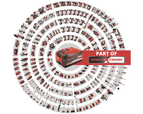 Batterie Einhell Power X-Change avec une sélection d''outils compatibles