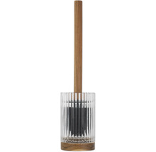 Toilettenbürste mit Holzgriff und transparentem Behälter