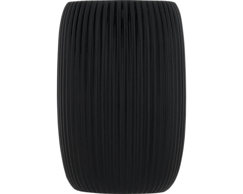 Pot de fleurs noir avec texture côtelée