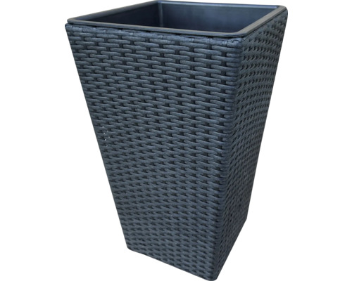 Panier à plantes Lafiora Wicker 30 x 30 x 50 cm plastique rotin synthétique noir Pot de fleurs aspect rotin