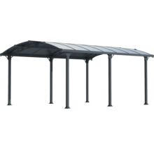 Überdachung mit Stahlrahmen und Polycarbonatplatten