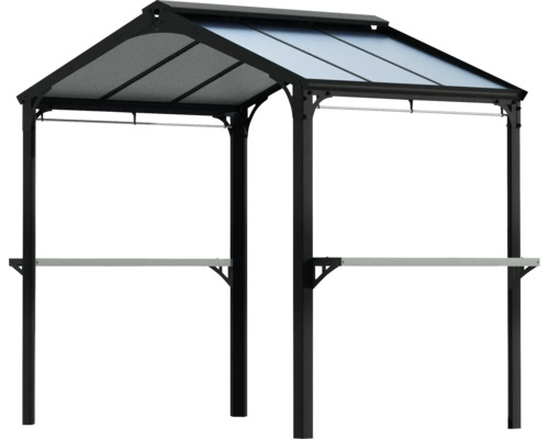 Pavillon Canopia Palram Austin 2400 grau 240 x 180,7 cm Grillpavillon mit Dach und Ablageflächen