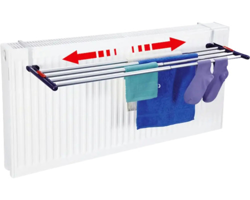Ausziehbarer Wäscheständer für Heizkörper mit Handtüchern und Socken