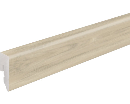 Sockelleiste PVC KU048L Eiche beige FOEI79J foliert 2400 x 38,5 x 15 mm Sockelleiste mit Holzdekor