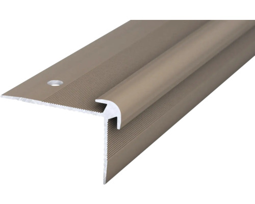 Prinz Treppenkantenprofil edelstahl matt 41 mm x 2,5 m Treppenkantenprofil aus Aluminium mit Montagebohrung