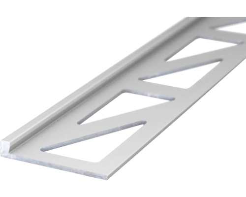 Profilé de finition Prinz alu argent 2,5 mm x 2,5 m Profilé de carrelage en métal avec découpes triangulaires