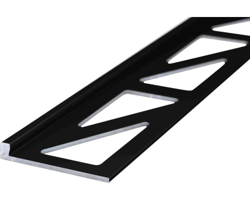 Profilé de finition Prinz aluminium noir 23x2,5x2500 mm Profilé de carrelage avec découpes triangulaires