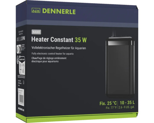 Aquariumheizer Dennerle Heater Constant vollelektronischer Regelheizer für Aquarien bis ca. 35 l, bruchfestes Kunststoffgehäuse, temperiert auf 25 °C, 35 W