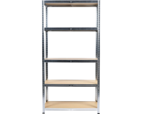 Étagère métallique avec cinq tablettes pour le rangement