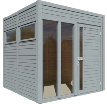 Gartenhaus Bertilo Cubo 2 Office inkl. Fußboden 226 x 240 cm hellgrau