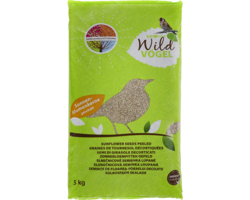 Nourriture pour oiseaux sauvages Ein Herz für Wildvögel graines de tournesol pelées 5kg également comme nourriture pour oiseaux toute l'année, contrôlé à l'Ambrosia