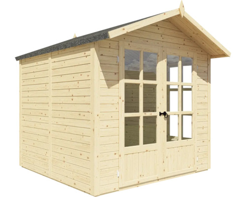 Abri de jardin en bois avec double porte et fenêtres