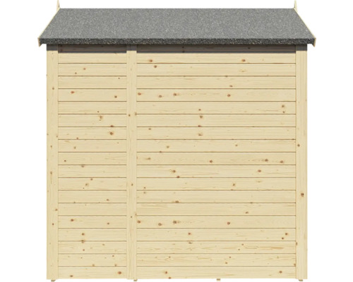 Gartenhaus aus Holz mit Bitumendach