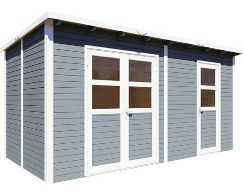 Gartenhaus aus Holz mit Doppeltür und Einzeltür