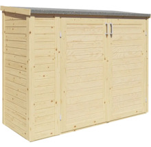 Gartenschrank/Fahrradgarage/ Mülltonnenbox Bertilo Multi-Box 3 200x82x163 cm natur-thumb-5
