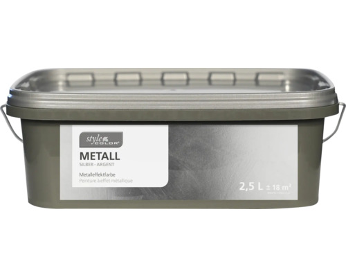 Peinture à effet métallique StyleColor MÉTAL argent 2,5 l Seau de peinture à effet métal, contenu 2,5 litres
