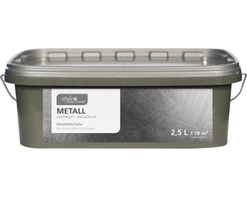 Peinture à effet métallique StyleColor MÉTAL anthracite 2,5 l Peinture à effet métallique anthracite en pot de 2,5 litres