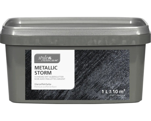 StyleColor METALLIC STORM Glanzeffektfarbe schwarz mit Silberglitter 1 l